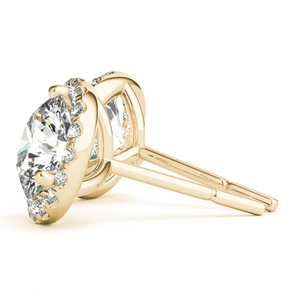 Round Martini Halo Studs (0.3 ct. tw.), Side view in yellow gold