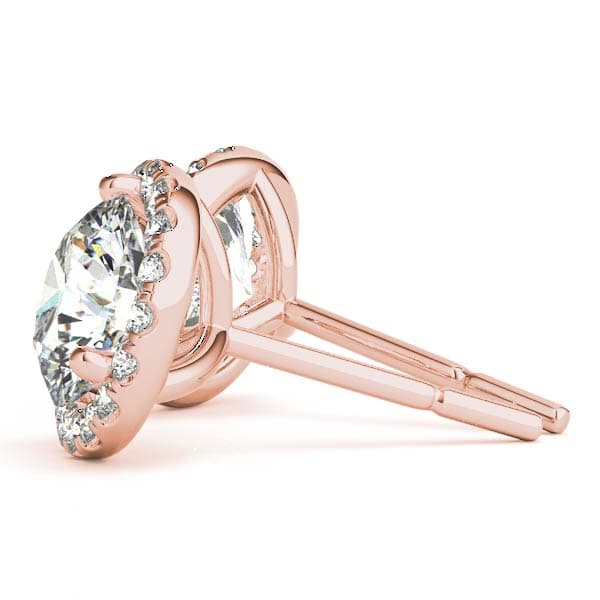 Round Martini Halo Studs (1/4 ct. tw.), Side view in rose gold