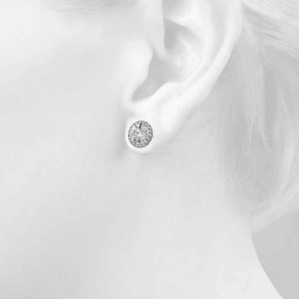 Round Martini Halo Studs (0.15 ct. tw.), Top view in white gold or platinum