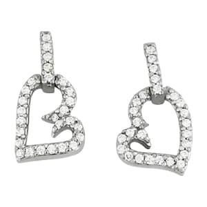 1/8 ctw Diamond Fash Earrings — RIGHT — White Gold