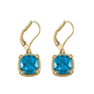 Earrings Color Square & Cushion — White Gold