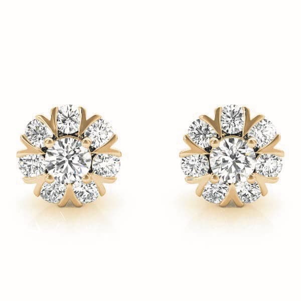 Cluster Split Prongs (1/4 ct. tw.), Front view in yellow gold