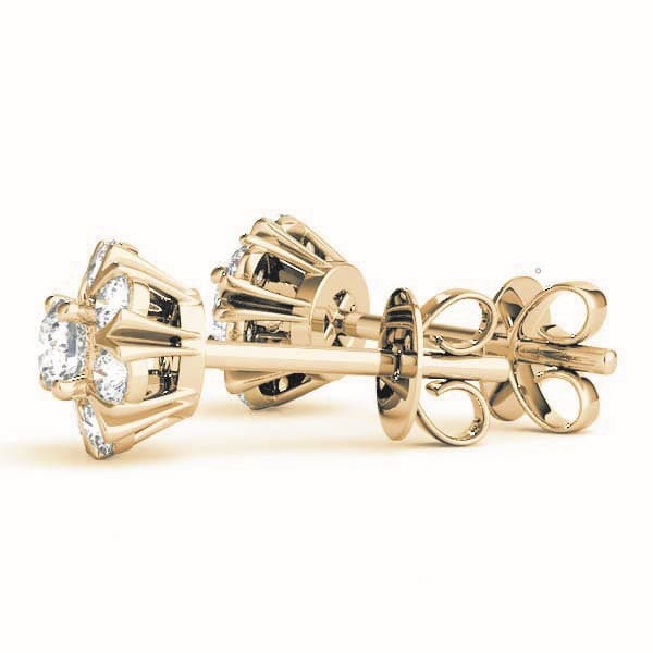 Cluster Split Prongs (1/4 ct. tw.), Side view in yellow gold