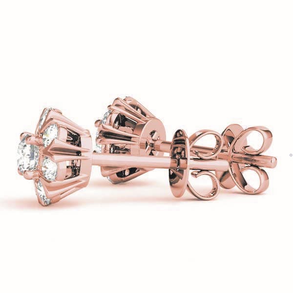 Cluster Split Prongs (1/4 ct. tw.), Side view in rose gold