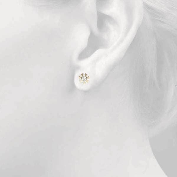 Cluster Split Prongs (1/4 ct. tw.), Top view in yellow gold
