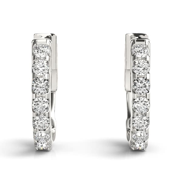 Pavé Diamond Huggie Earrings (0.28 ct. tw.), Top view in white gold or platinum