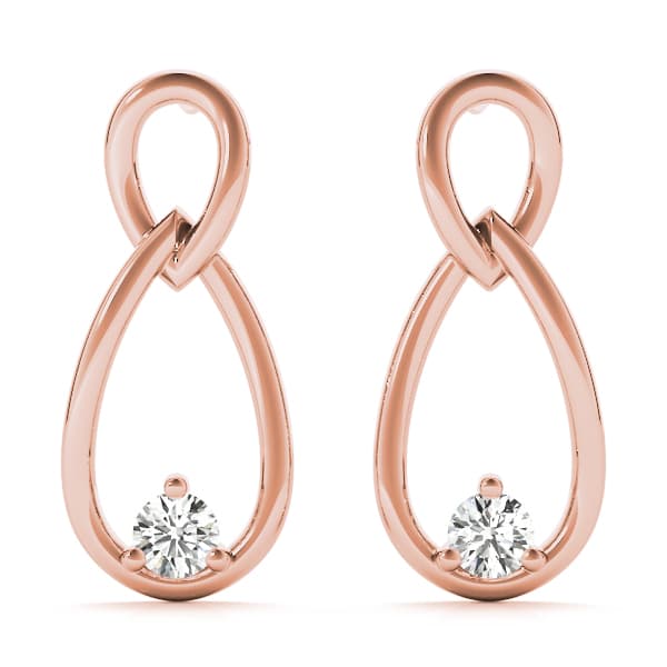 Infinity Teardrop Earrings (1/8 ct. tw.), Front view in rose gold