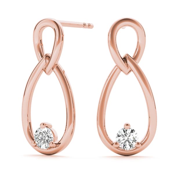 Infinity Teardrop Earrings (1/8 ct. tw.), On hand view in rose gold