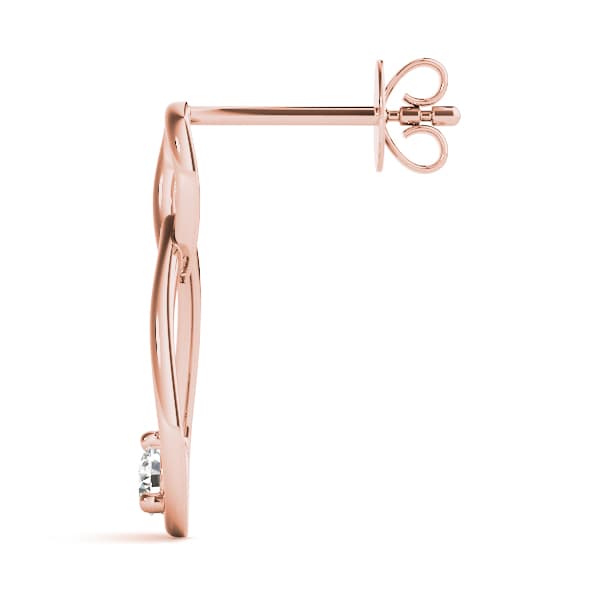 Infinity Teardrop Earrings (1/8 ct. tw.), Side view in rose gold