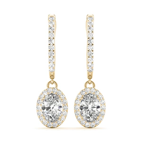 Halo Earring (1/2 ct. tw.), Front view in yellow gold