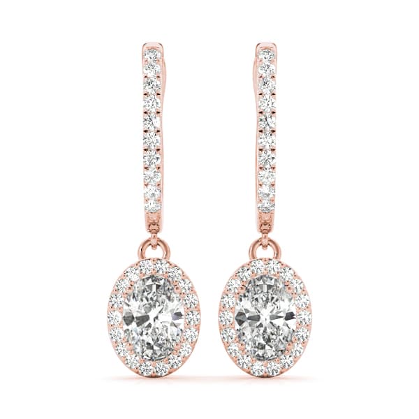 Halo Earring (1/2 ct. tw.), Front view in rose gold