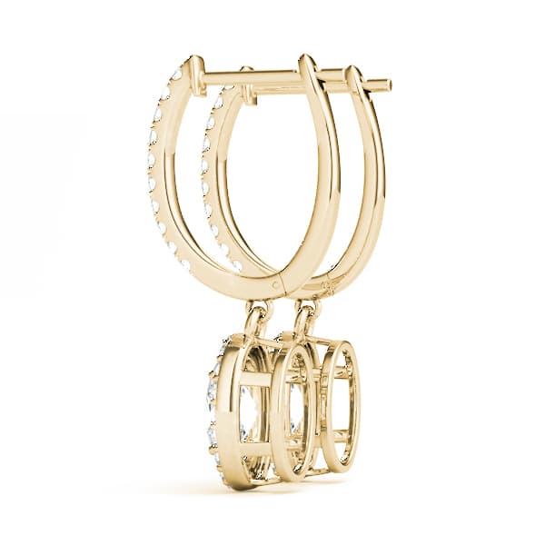 Halo Earring (1/2 ct. tw.), Side view in yellow gold