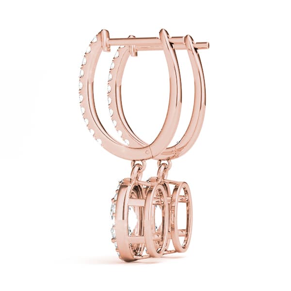 Halo Earring (1/2 ct. tw.), Side view in rose gold