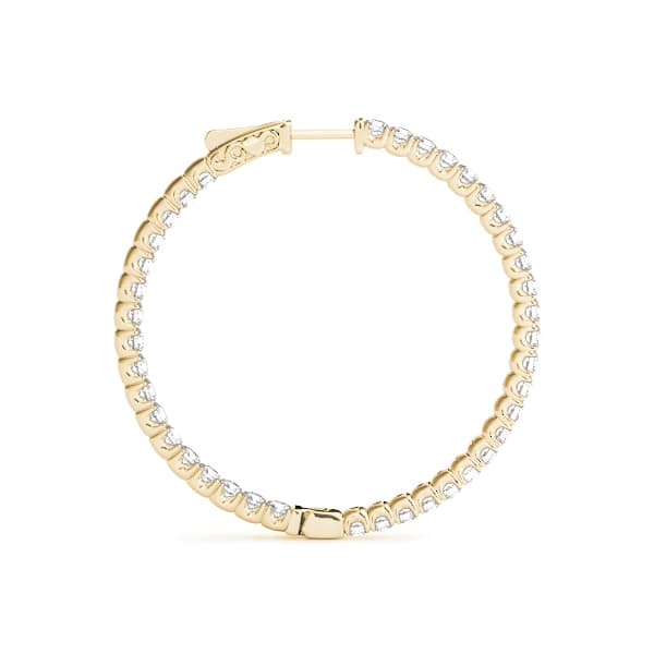 Inside-Out Value Lock Hoop Earrings — .05,41MM (4 ct. tw.), Side view in yellow gold