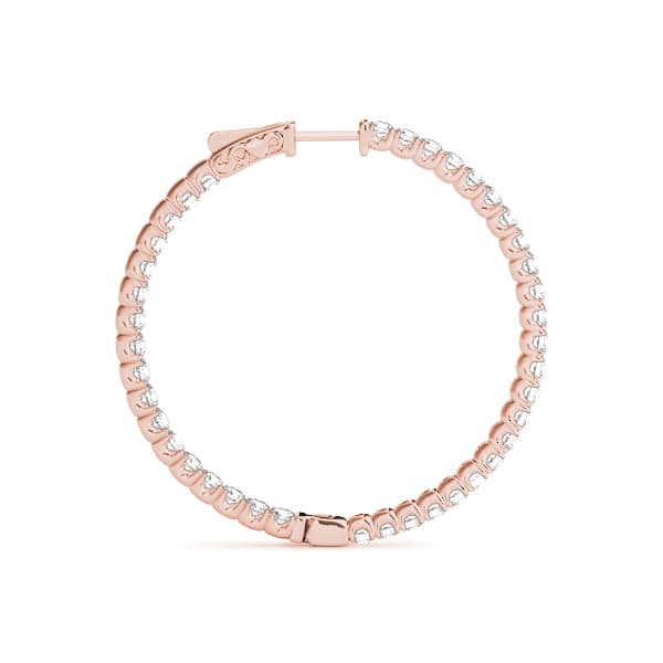 Inside-Out Value Lock Hoop Earrings — .04,28MM (2 ct. tw.), Side view in rose gold