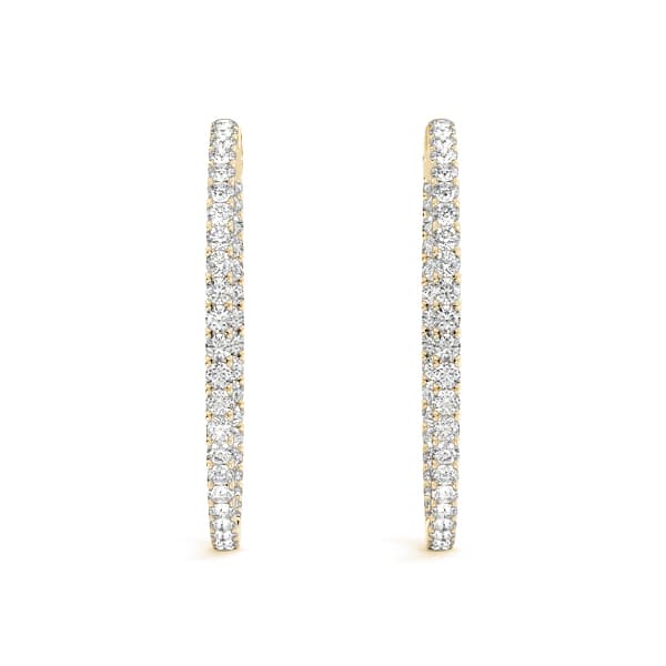 Inside-Out Value Lock Hoop Earrings — .05,41MM (4 ct. tw.), Top view in yellow gold