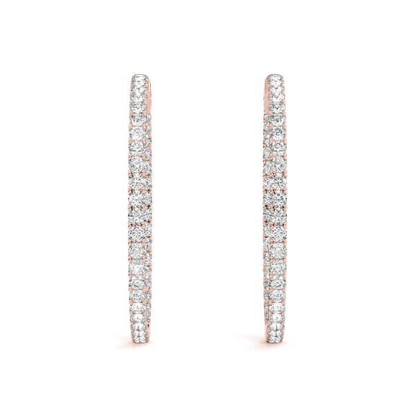 Inside-Out Value Lock Hoop Earrings — .04,28MM (2 ct. tw.), Top view in rose gold