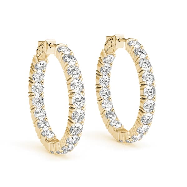 Inside-Out Vault Lock Hoop Earrings — .20,40MM (9.2 ct. tw.), Front view in yellow gold