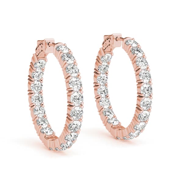 Inside-Out Vault Lock Hoop Earrings — .25,30MM (8 ct. tw.), Front view in rose gold