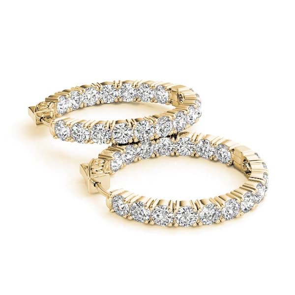 Inside-Out Vault Lock Hoop Earrings — .20,40MM (9.2 ct. tw.), On hand view in yellow gold