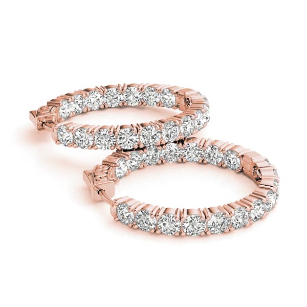 Inside-Out Vault Lock Hoop Earrings — .25,30MM (8 ct. tw.), On hand view in rose gold