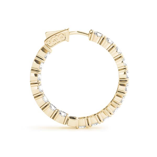 Inside-Out Vault Lock Hoop Earrings — .20,40MM (9.2 ct. tw.), Side view in yellow gold