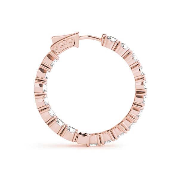 Inside-Out Vault Lock Hoop Earrings — .25,30MM (8 ct. tw.), Side view in rose gold