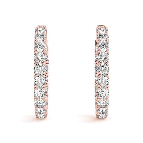 Inside-Out Vault Lock Hoop Earrings — .25,30MM (8 ct. tw.), Top view in rose gold