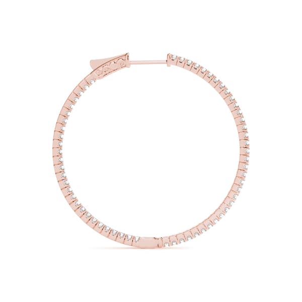 Round Shaped Inside-Out Hoop Earrings — .02,41MM (2 ct. tw.), Side view in rose gold