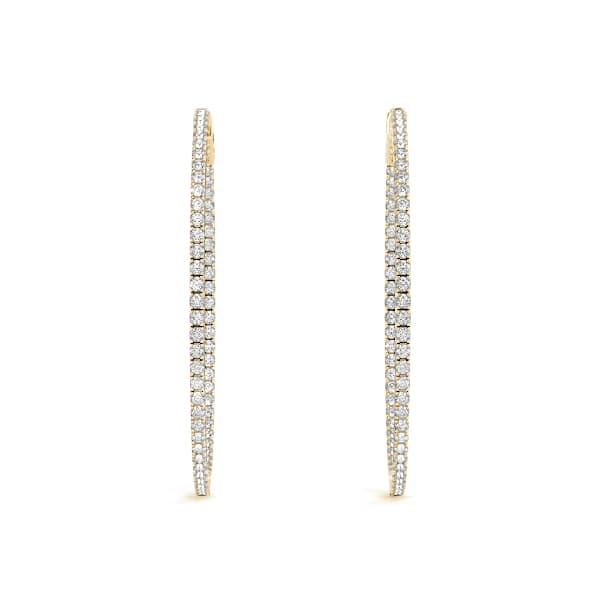 Round Shaped Inside-Out Hoop Earrings — .02,41MM (2 ct. tw.), Top view in yellow gold