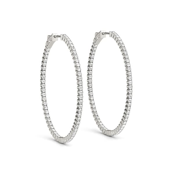 Inside-Out Oval Shaped Vault Lock Hoop Earrings — .07,45MM — View 1