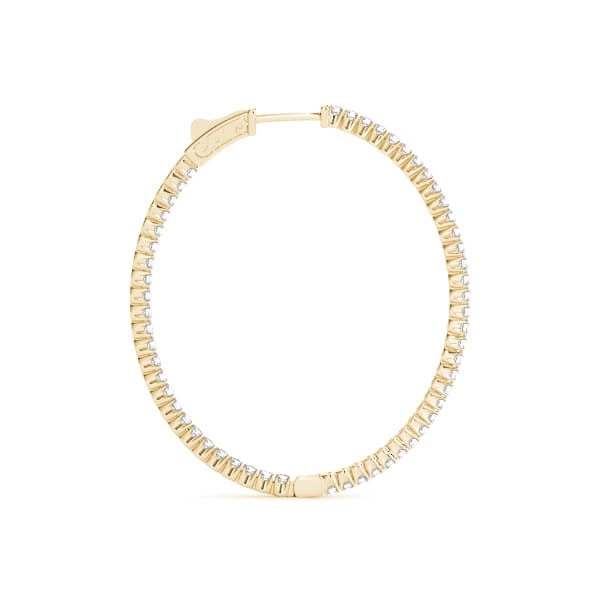Inside-Out Oval Shaped Vault Lock Hoop Earrings — .10,35MM (4.4 ct. tw.), Side view in yellow gold