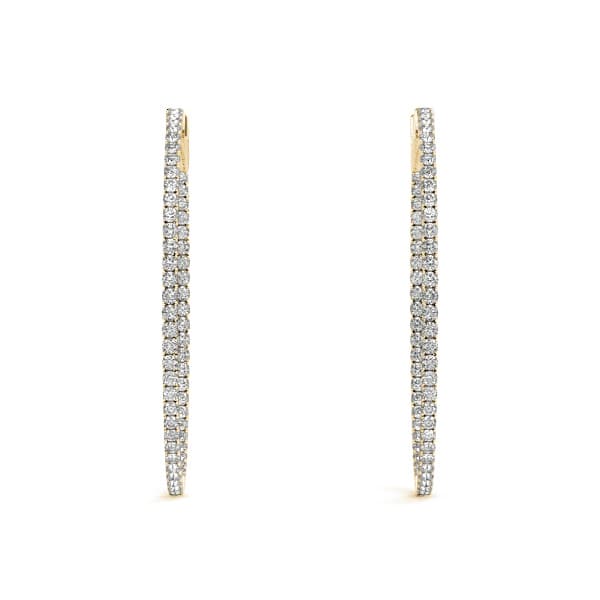 Inside-Out Oval Shaped Vault Lock Hoop Earrings — .10,35MM (4.4 ct. tw.), Top view in yellow gold