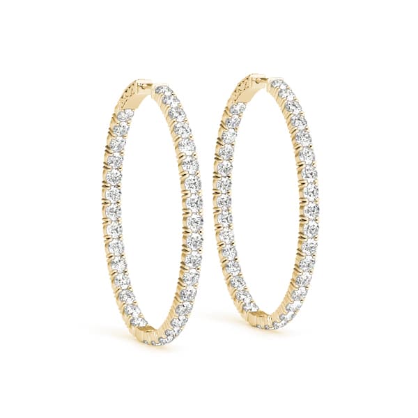 Oval Shaped Inside-Out Hoop Earrings — .20,20MM (4 ct. tw.), Front view in yellow gold