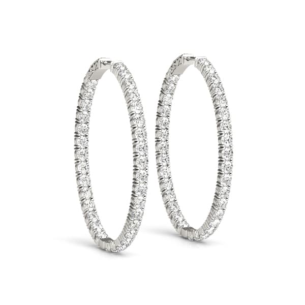 Oval Shaped Inside-Out Hoop Earrings — .07,30MM — View 1
