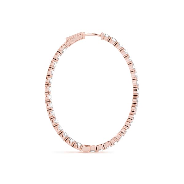 Oval Shaped Inside-Out Hoop Earrings — .20,33MM (6.8 ct. tw.), Side view in rose gold