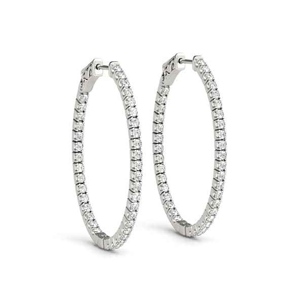 Oval Inside-Outside Vault Lock Hoop Earrings — .03,30MM — View 1