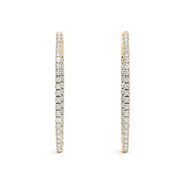 Oval Inside-Outside Vault Lock Hoop Earrings — .02,23MM (0.72 ct. tw.), Top view in yellow gold