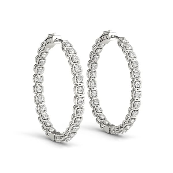 4-Prong Round Inside-Outside Hoop Earrings — .06,40MM — View 1