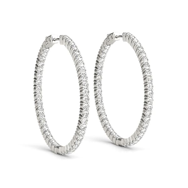 Shared Prong Inside-Out Hoop Earrings, Vault Lock — .06,22MM — View 1