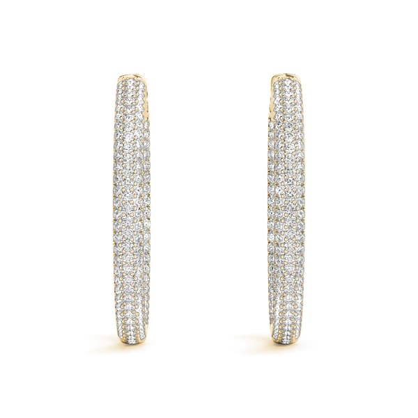Round Inside-Outside Pavé Vault Lock Hoops — .005,16MM (1 ct. tw.), Top view in yellow gold