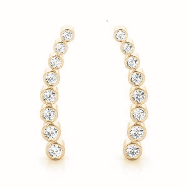 Ear Climber, Left (0.16 ct. tw.), Front view in yellow gold
