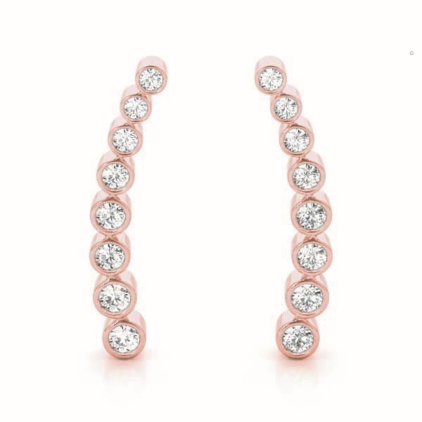 Ear Climber, Right (0.16 ct. tw.), Front view in rose gold