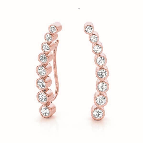 Ear Climber, Right (0.16 ct. tw.), On hand view in rose gold