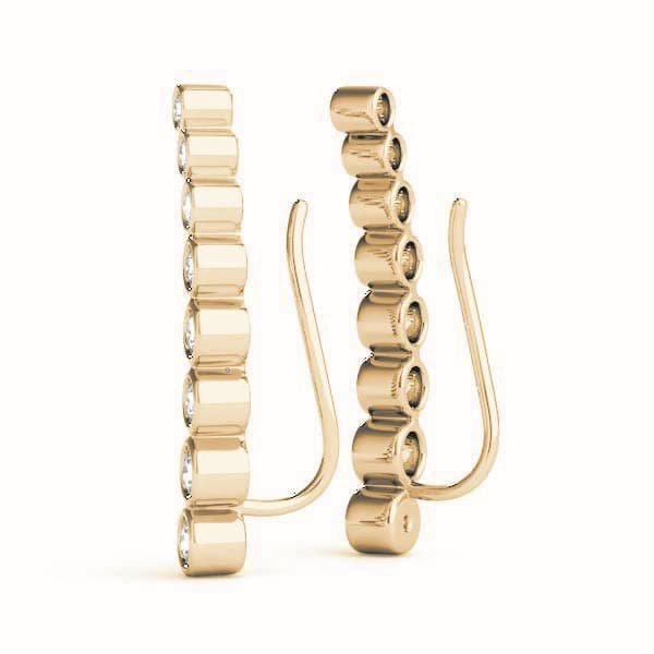Ear Climber, Left (0.16 ct. tw.), Side view in yellow gold