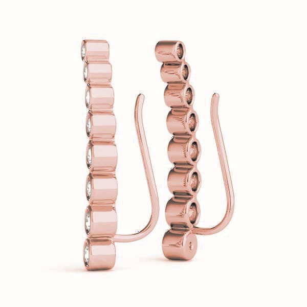 Ear Climber, Right (0.16 ct. tw.), Side view in rose gold
