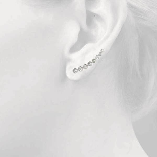 Ear Climber, Left (0.16 ct. tw.), Top view in white gold or platinum