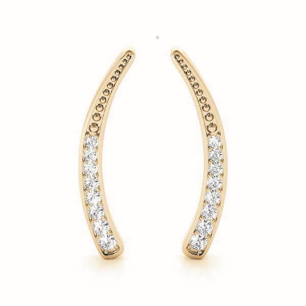 Ear Climber, Right (1/8 ct. tw.), Front view in yellow gold