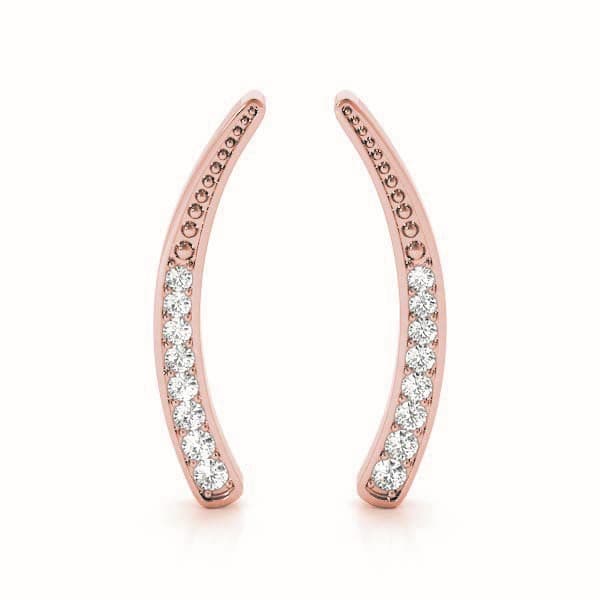 Ear Climber, Left (1/8 ct. tw.), Front view in rose gold