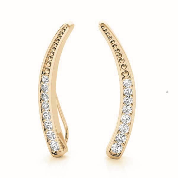 Ear Climber, Right (1/8 ct. tw.), On hand view in yellow gold